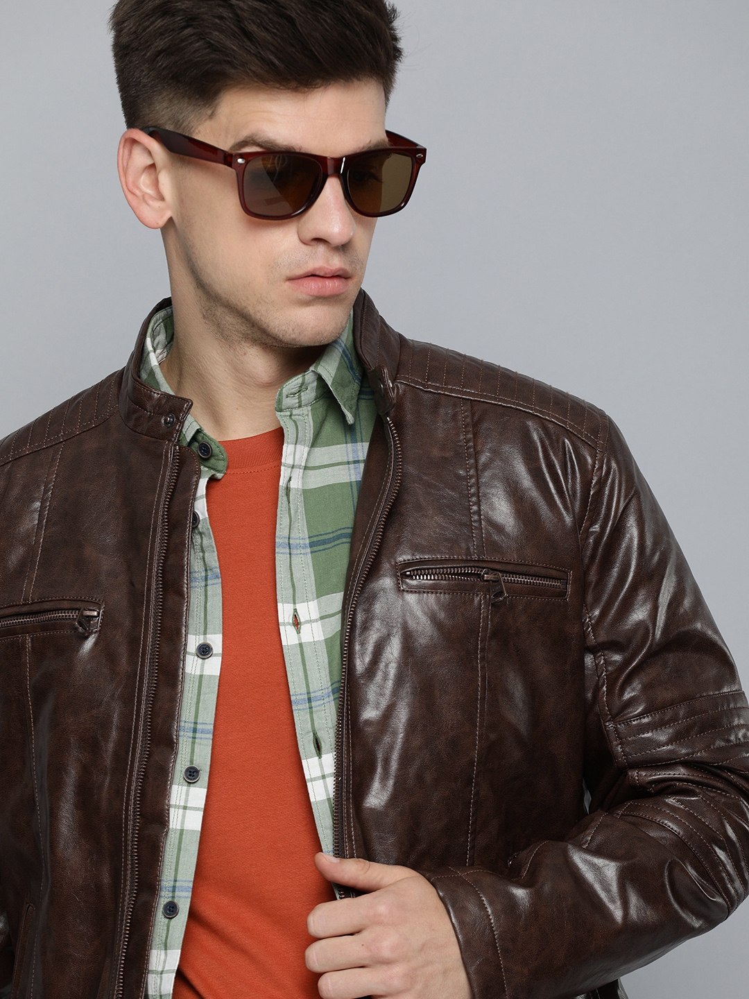 Buy Levis Men Brown Solid Leather Jacket Jackets for Men 18973630 Myntra