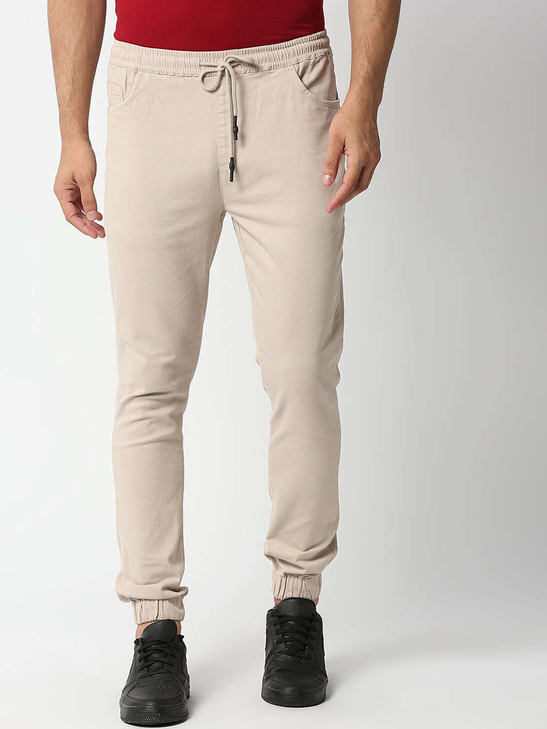 Thomas Scott Men Beige Joggers Trousers
