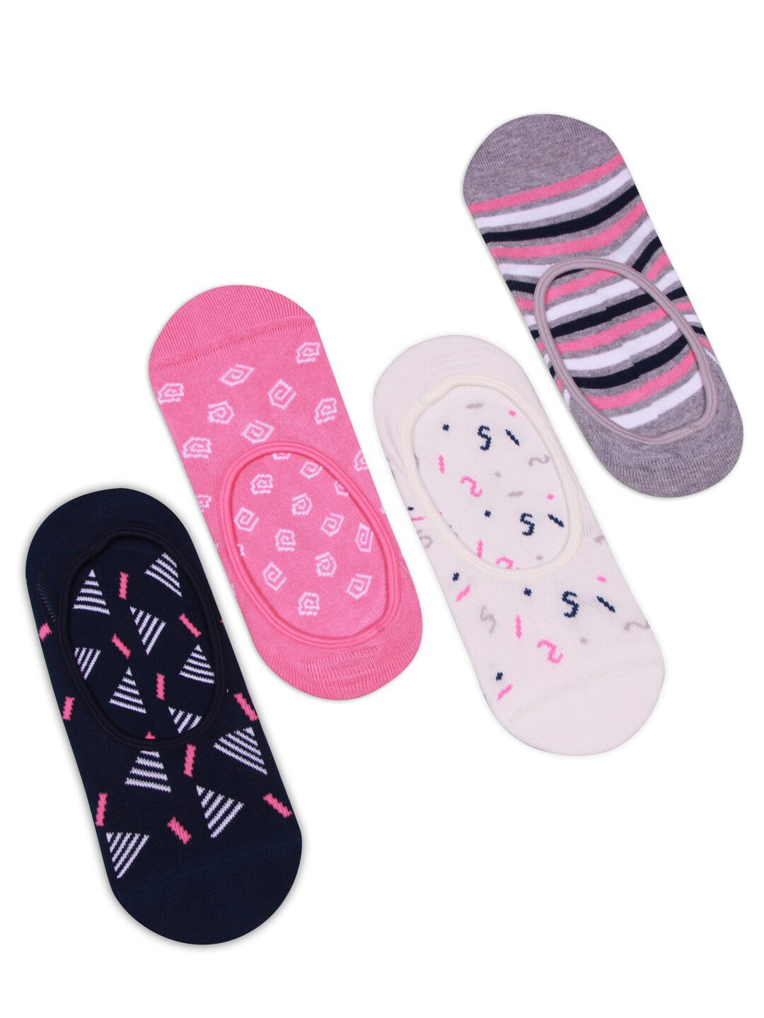 Bonjour Women Pack Of 4 Assorted Loafer Socks