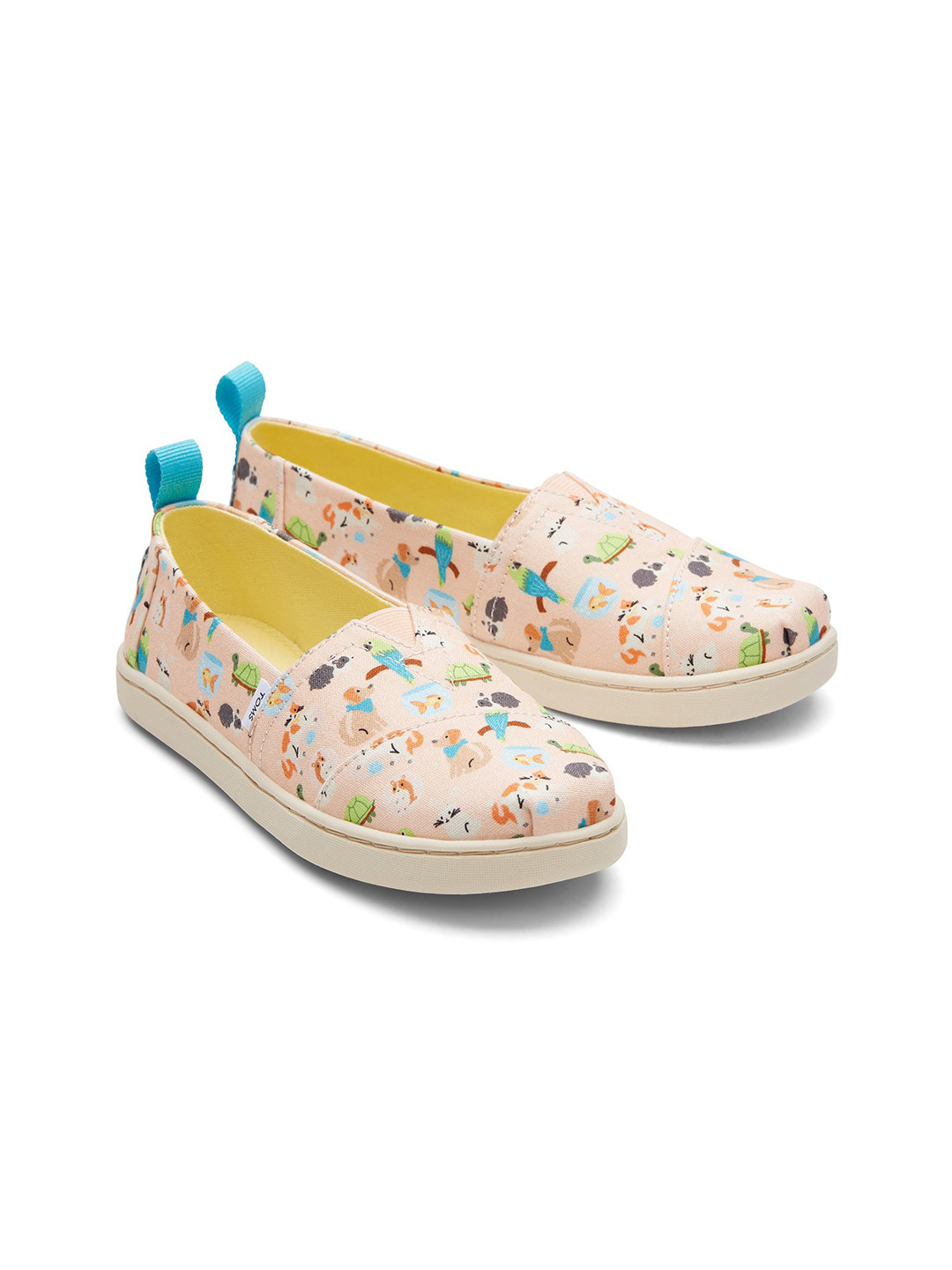 TOMS Girls Orange Woven Design Slip-On Sneakers