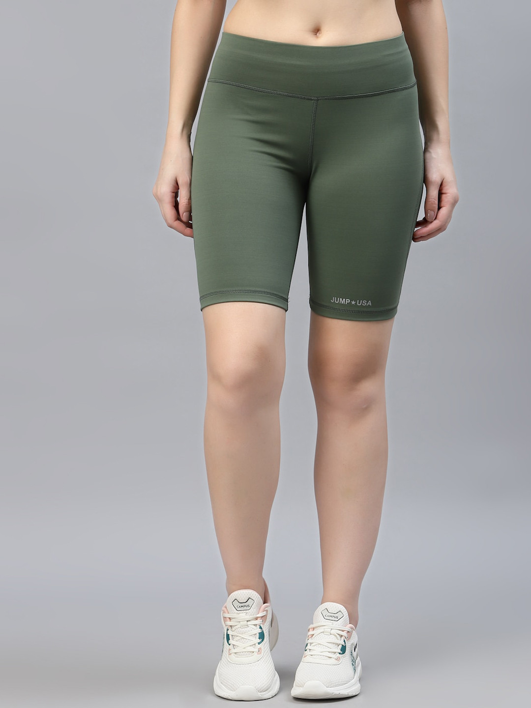 JUMP USA Women Green Solid Rapid-Dry Seamless Tights
