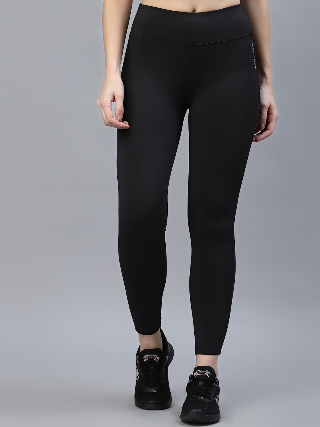 JUMP USA Women Black Solid Rapid-Dry Seamless Tights