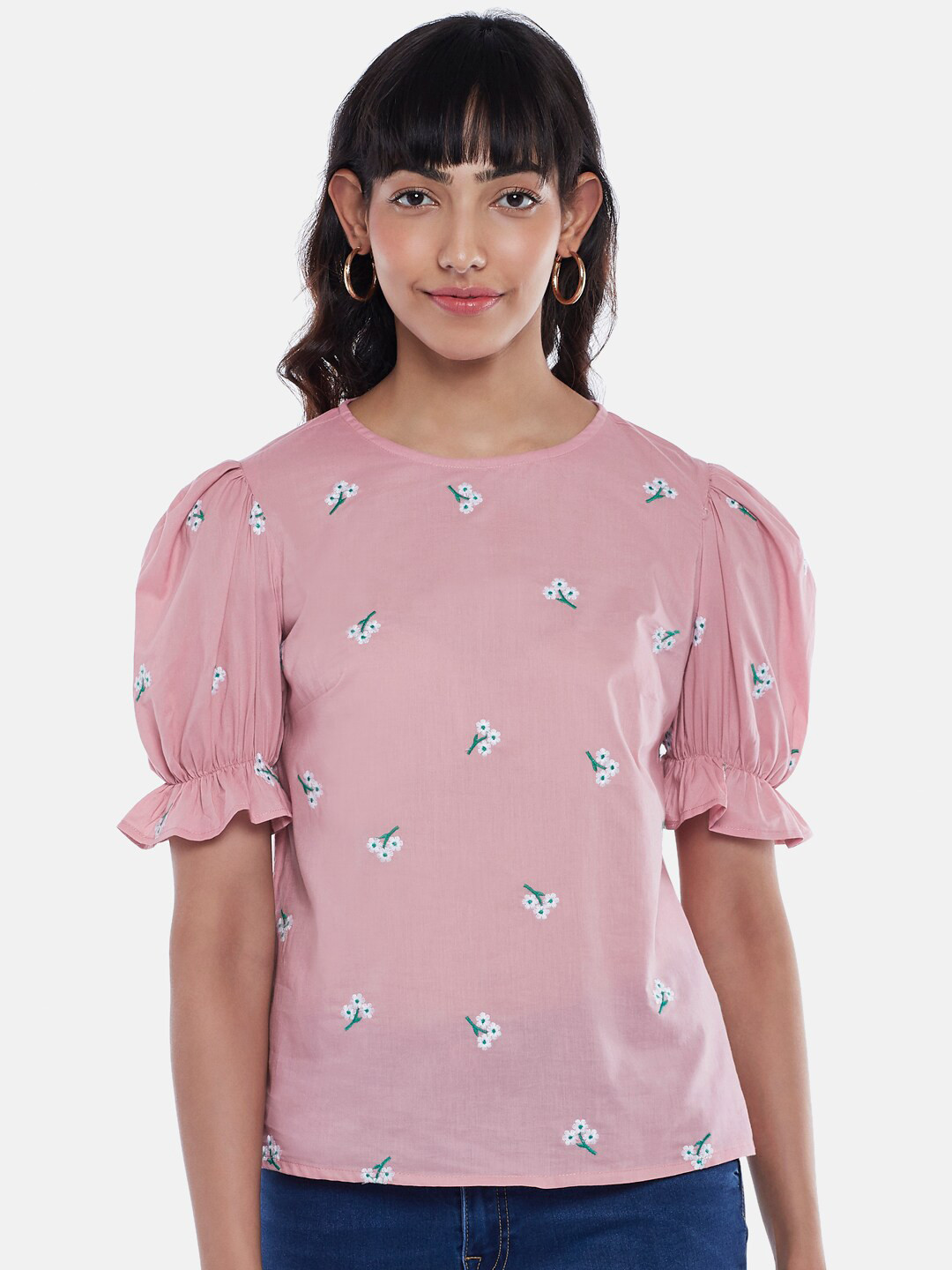 Honey by Pantaloons Pink Floral Print Top