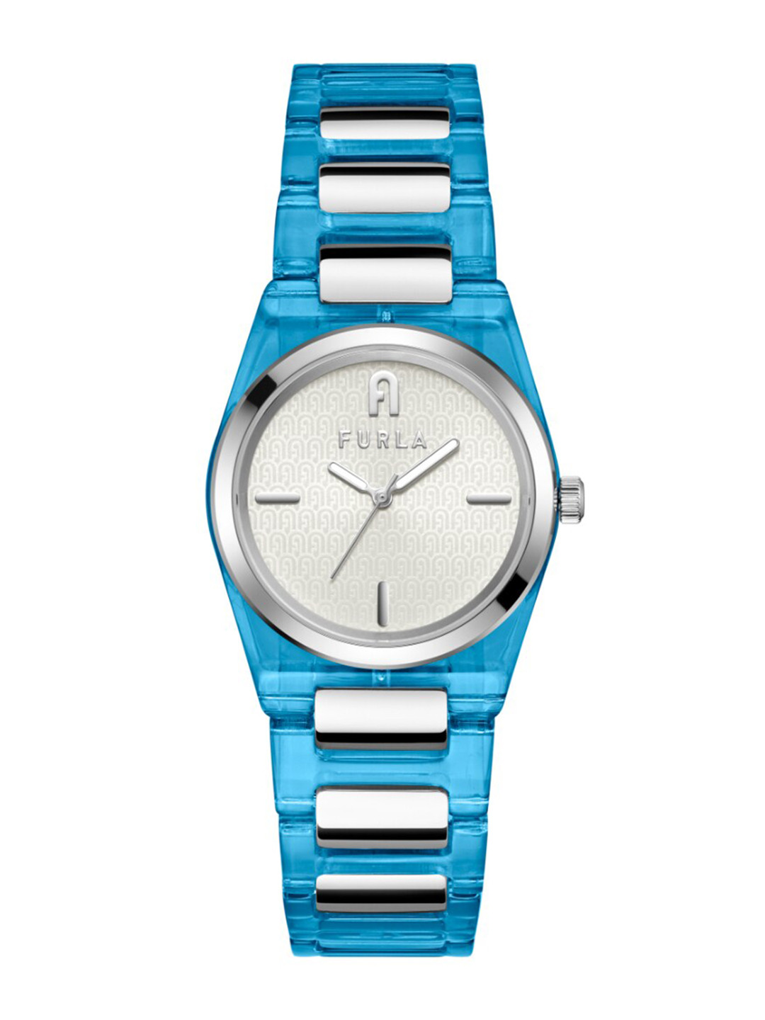 Furla Women Silver Dial & Blue Wrap Around Straps Analogue Wrist Watch WW00028007L1