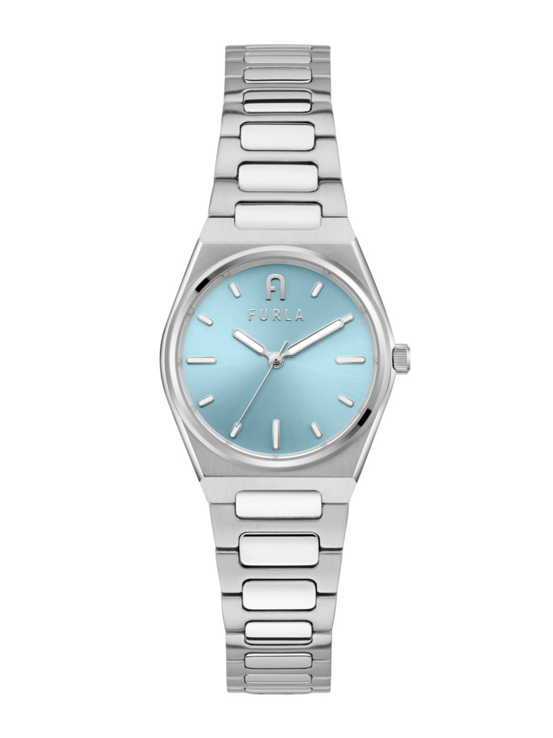 Furla Women Blue Dial & Silver Toned Stainless Steel Bracelet Style Straps Analogue Watch