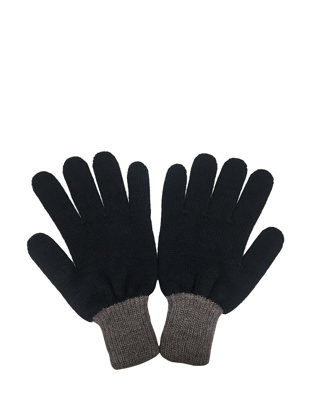 Gajraj Men Black & Brown Woolen Acrylic Gloves