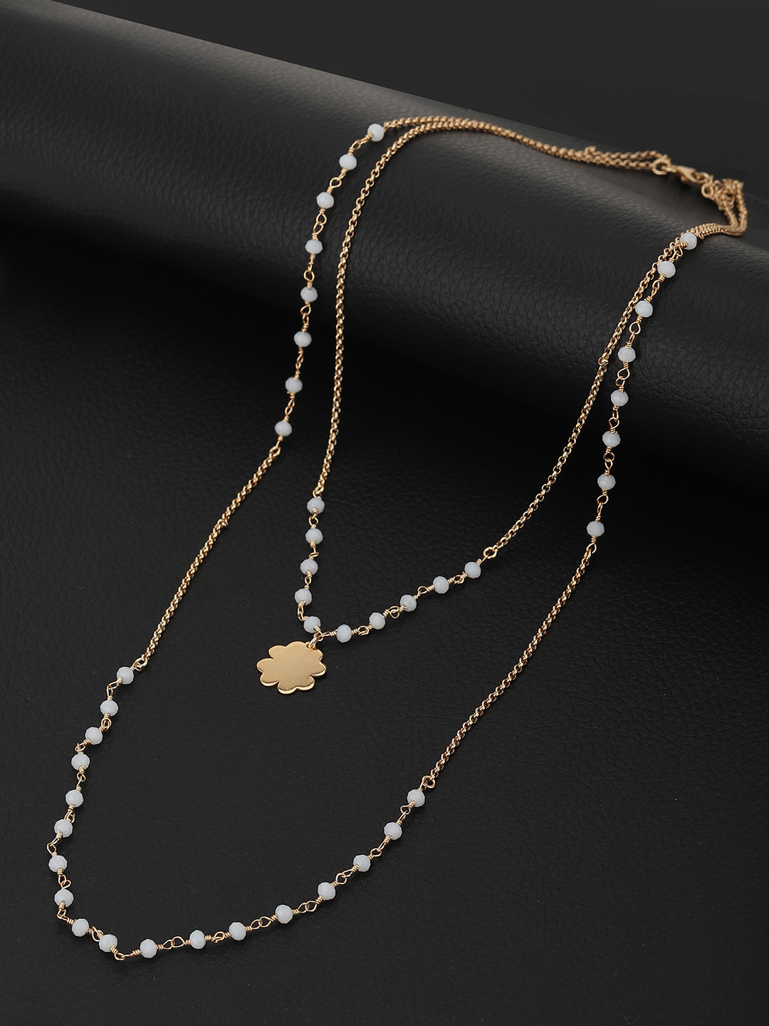 Carlton London Rose Gold-Plated & White Brass Layered Necklace