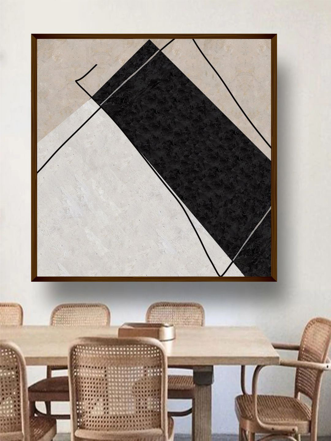 The Art House Beige & Black Painted Framed Wall Art