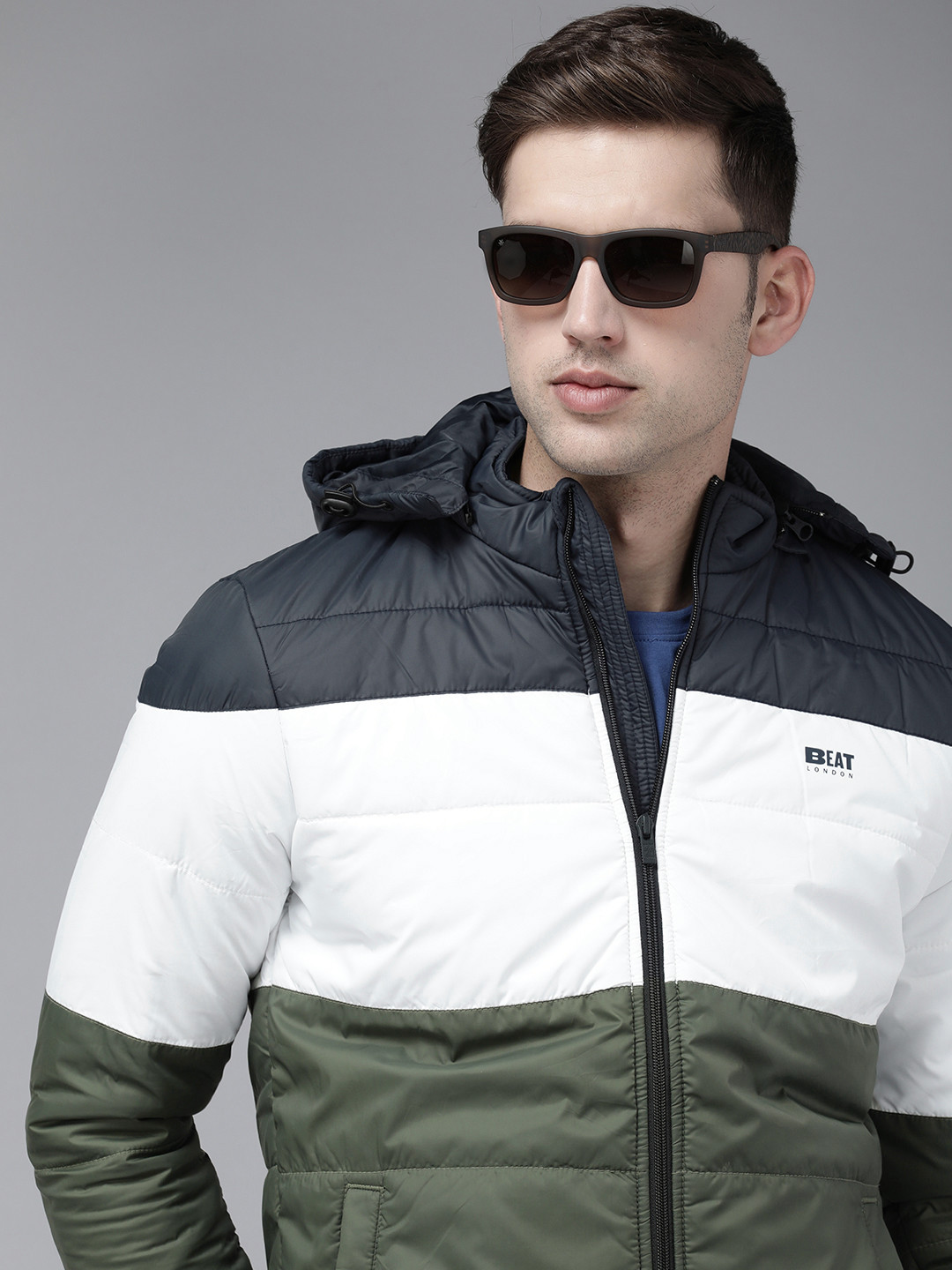 BEAT LONDON by PEPE JEANS Colourblocked Hooded Padded Jacket