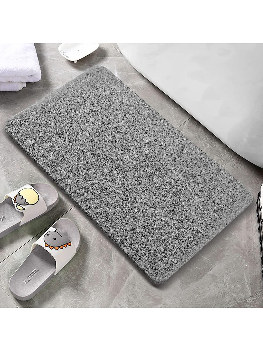 LIfeKrafts Grey Textured Anti-Skid Floor Mat