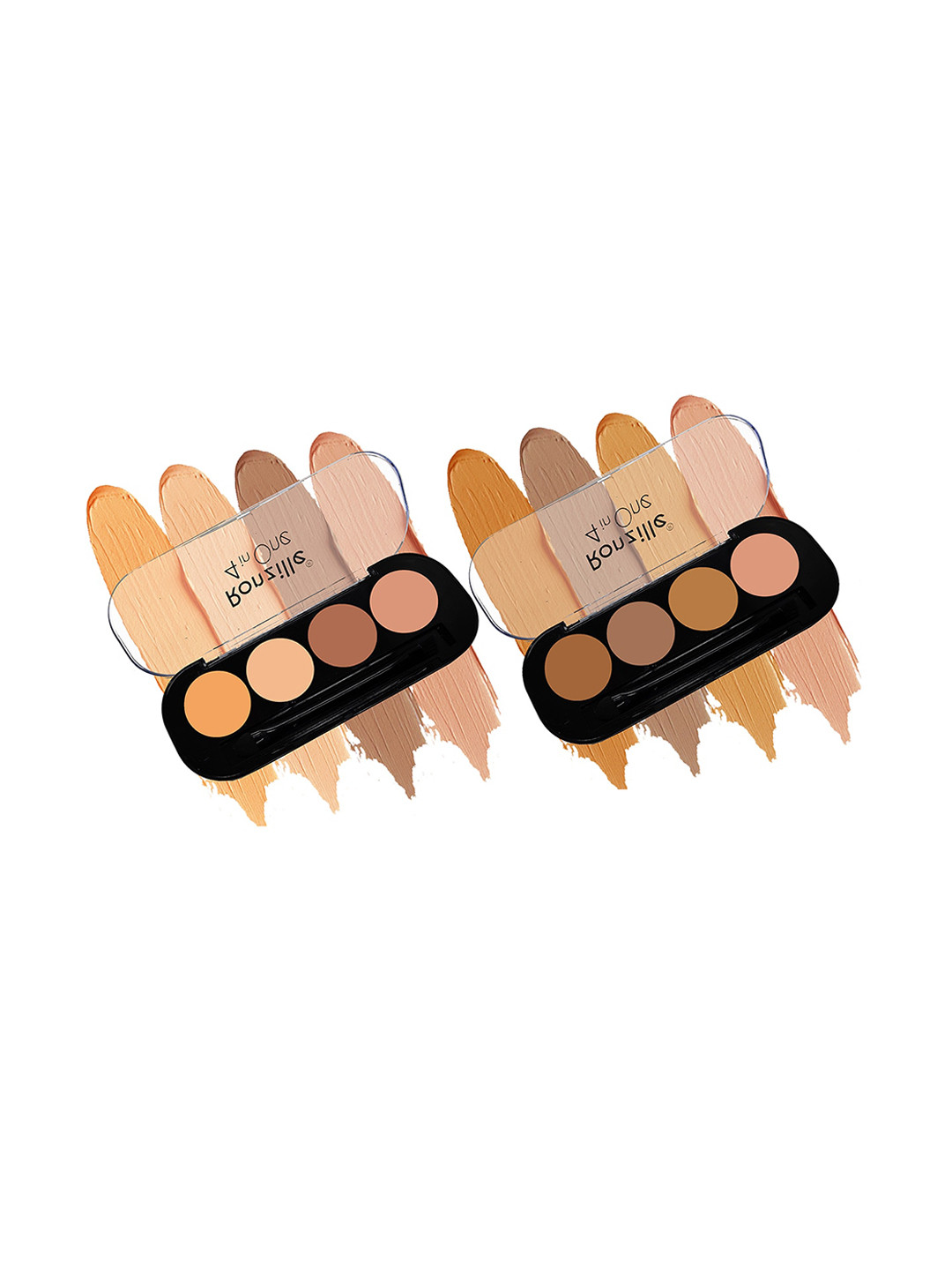 Ronzille Pack Of 2 HD Waterproof Matte concealer Palette ShadeA,ShadeB