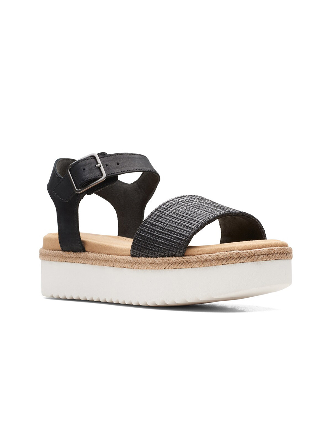 Clarks Textured Leather Flatform Heels