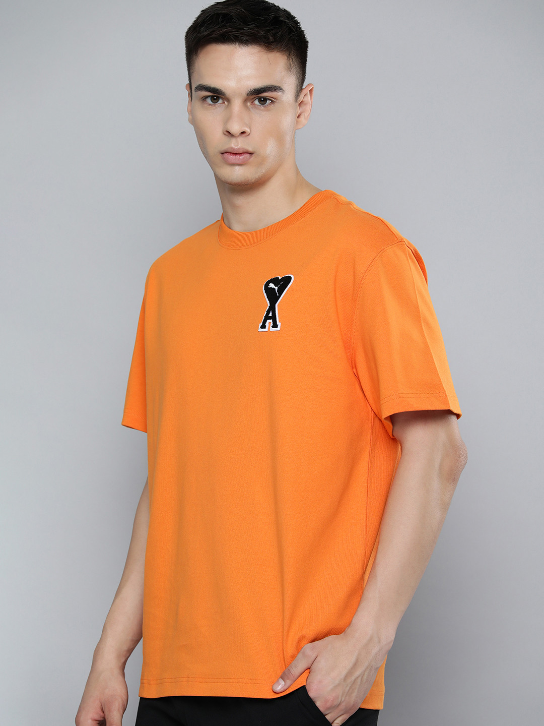 Buy PUMA x AMI Unisex Applique Pure Cotton Relaxed Fit T-Shirt  