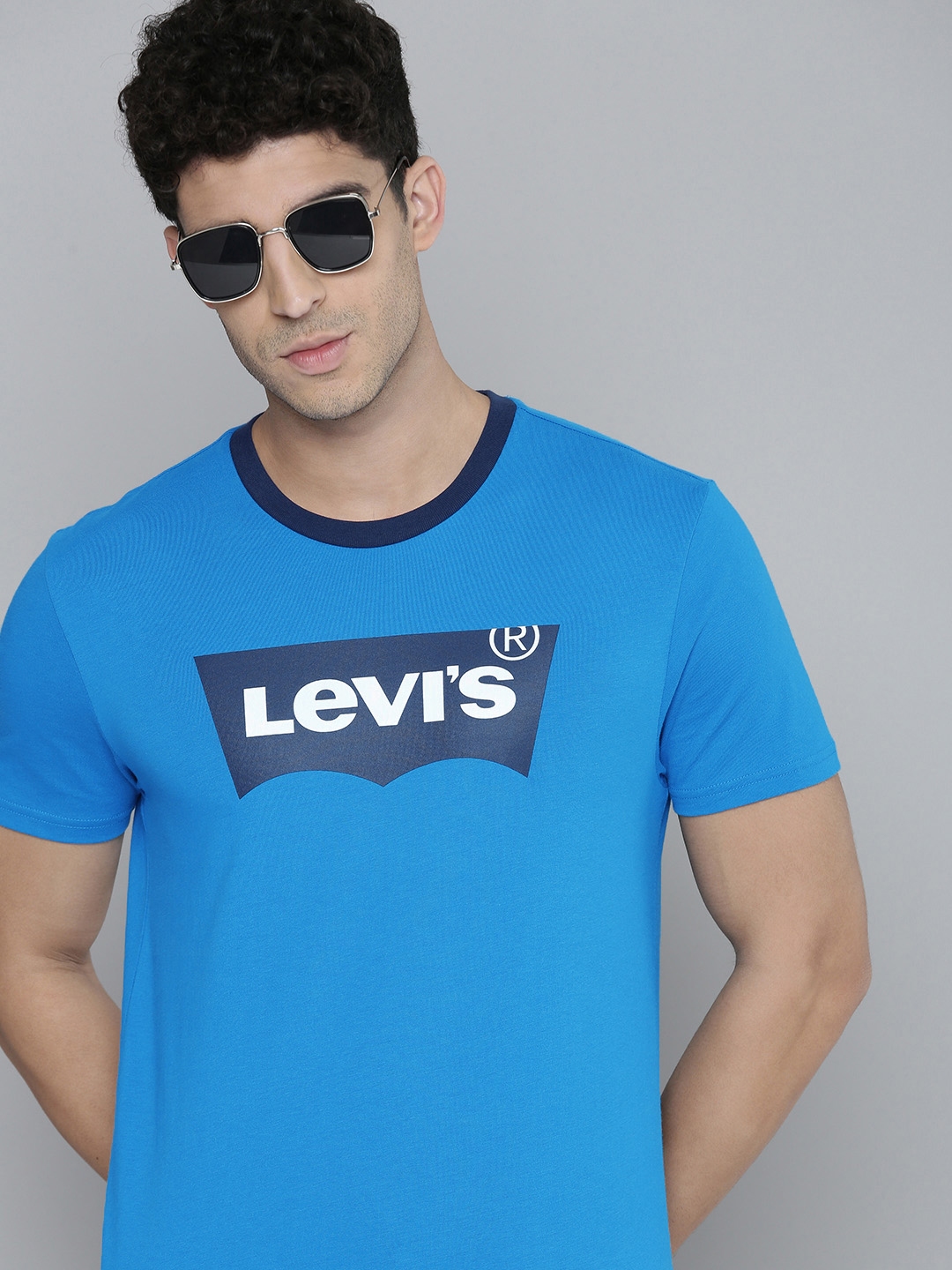 Buy Levis Men Blue Brand Logo Printed Pure Cotton T shirt Tshirts for Men 18983978 Myntra