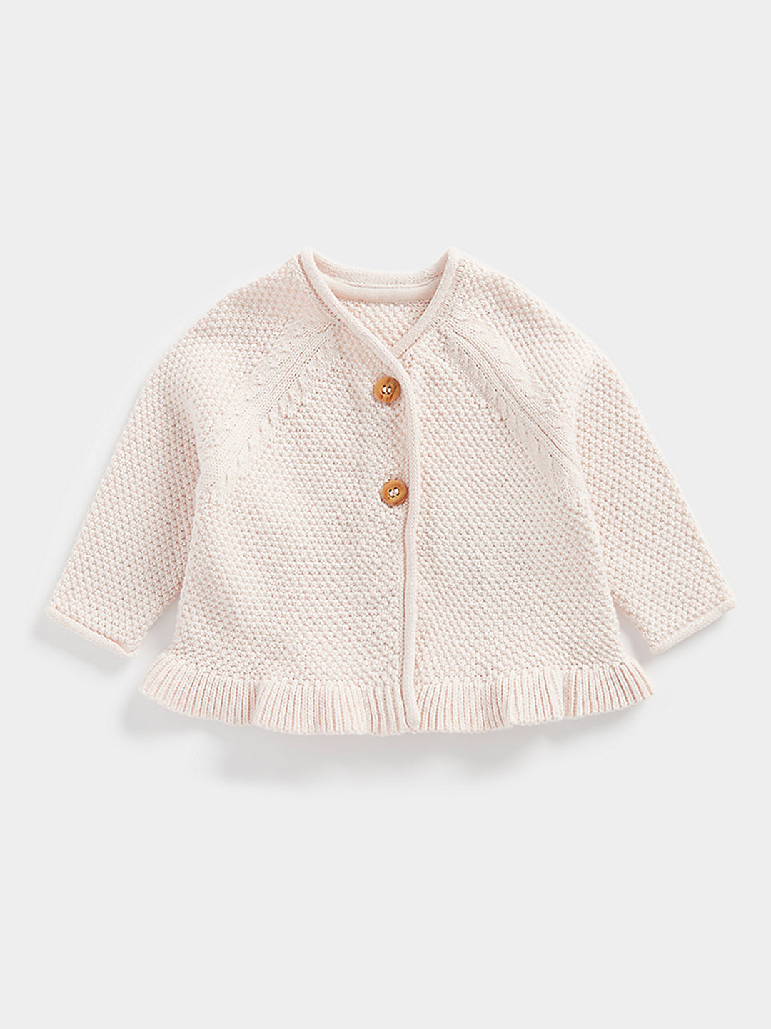 mothercare Infant Girls Pink Self Design Organic Cotton Cardigan