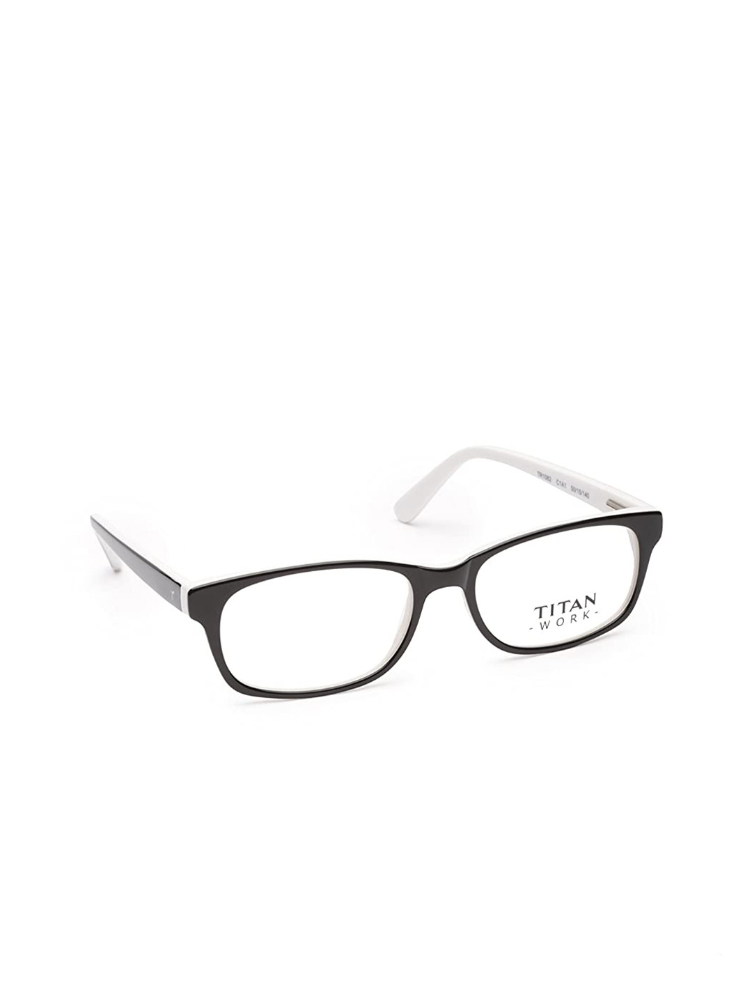Titan Unisex Black & White Full Rim Rectangle Frames