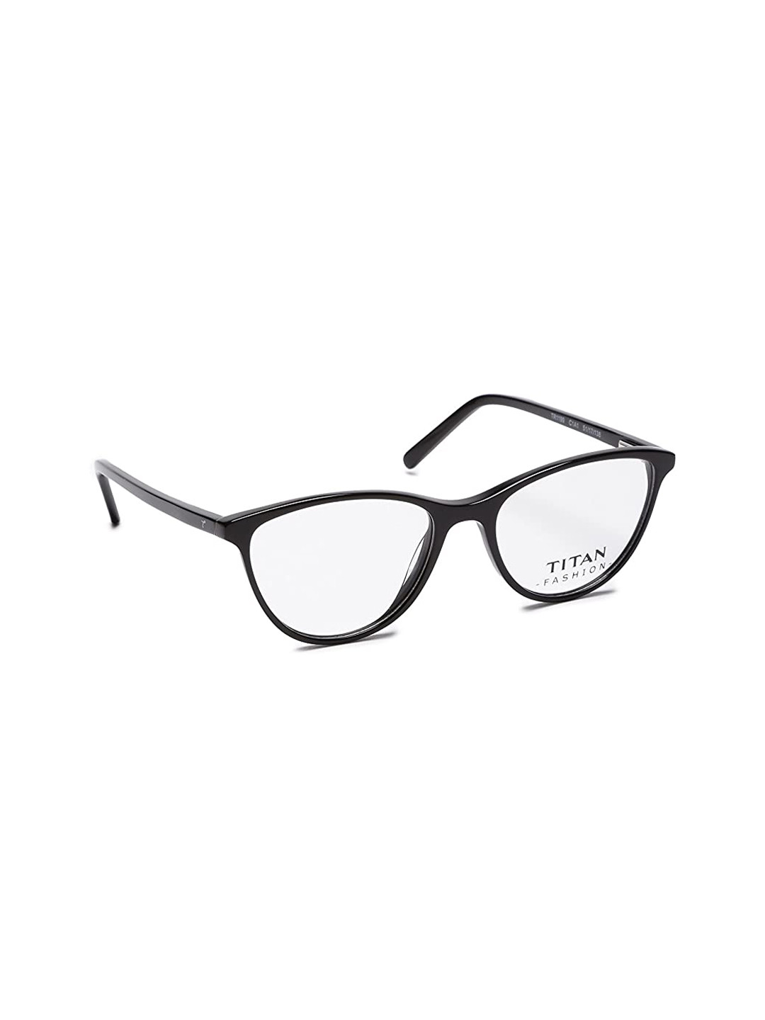 Titan Unisex Black Full Rim Oval Frames