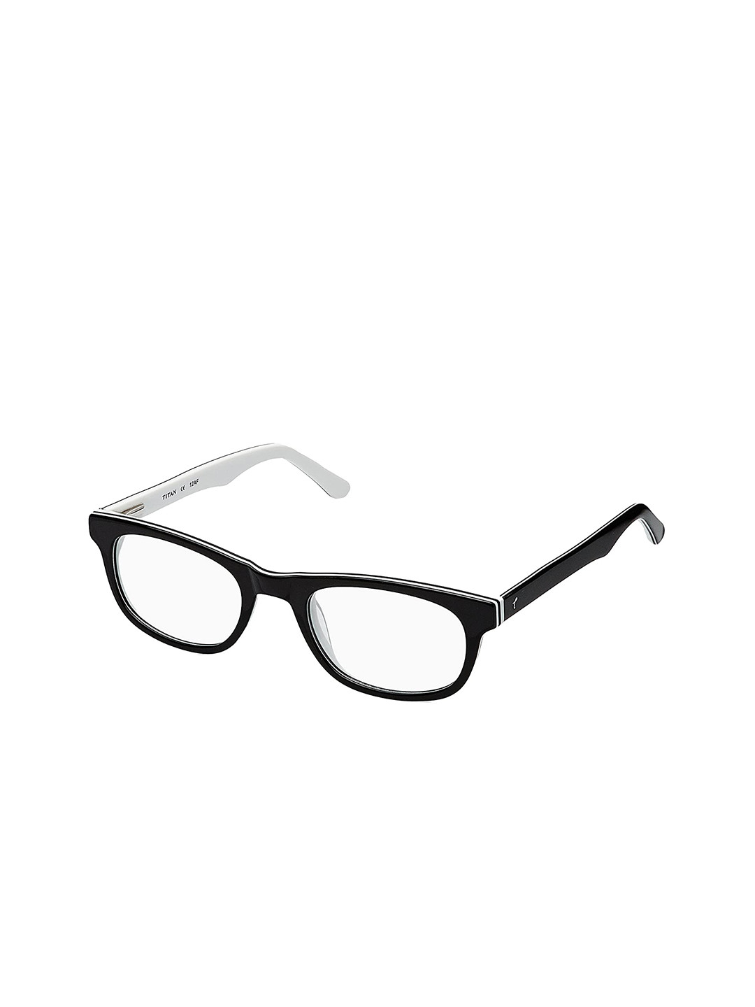 Titan Adults Unisex Black & White Full Rim Rectangle Frames