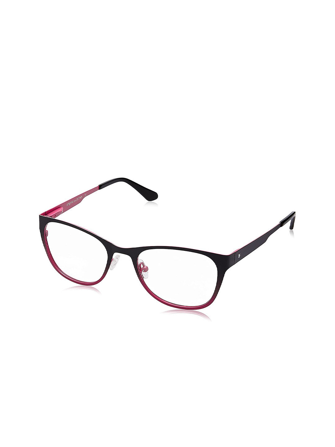 Titan Unisex Black & Pink Full Rim Square Frames