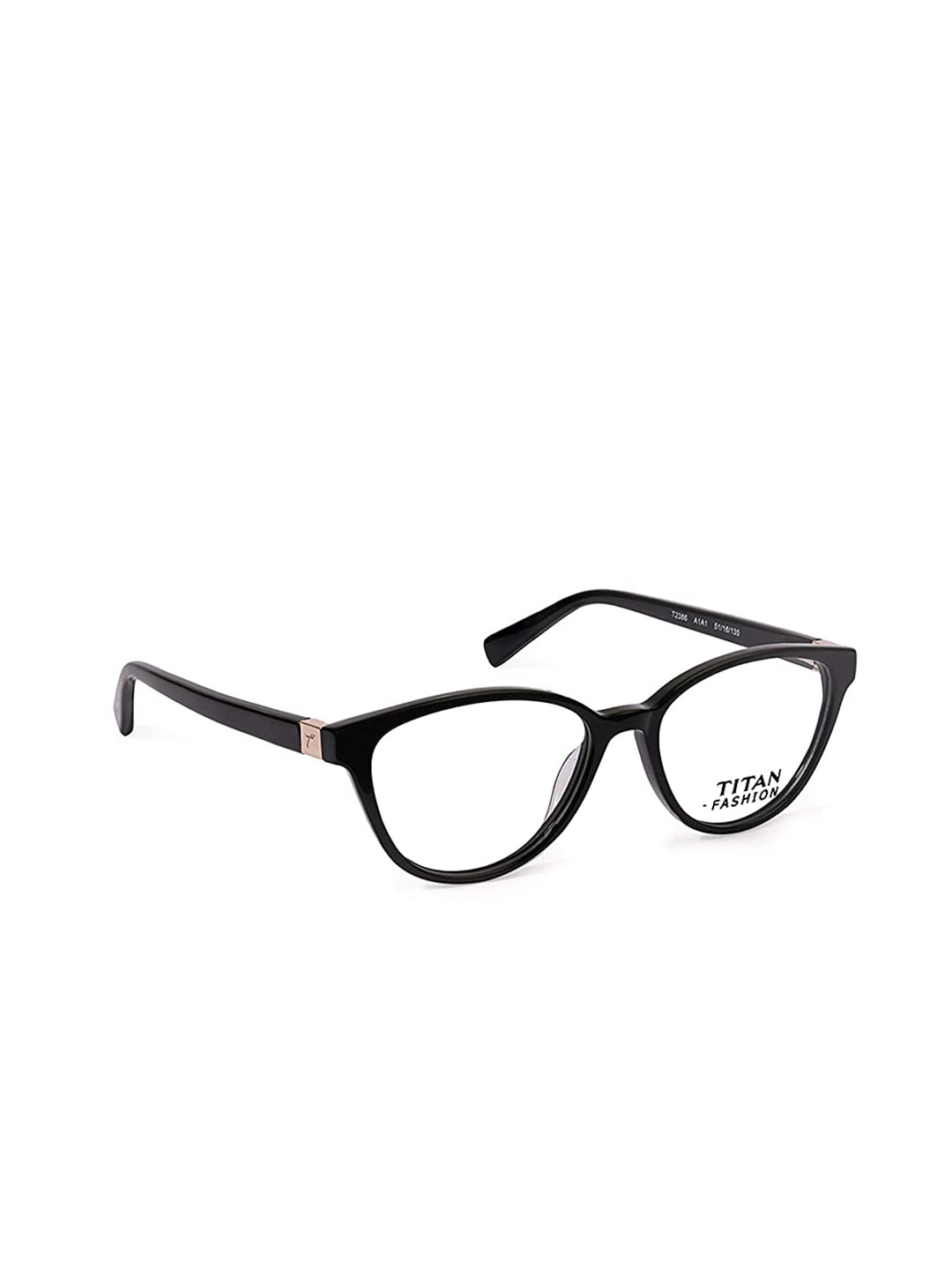 Titan Unisex Black Full Rim Cateye Frames