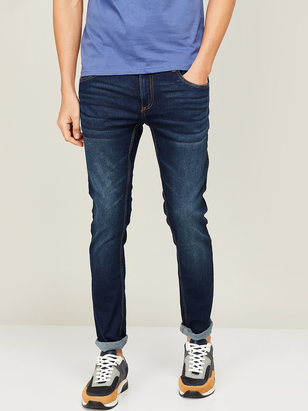 Forca by Lifestyle Men Blue Light Fade Jeans