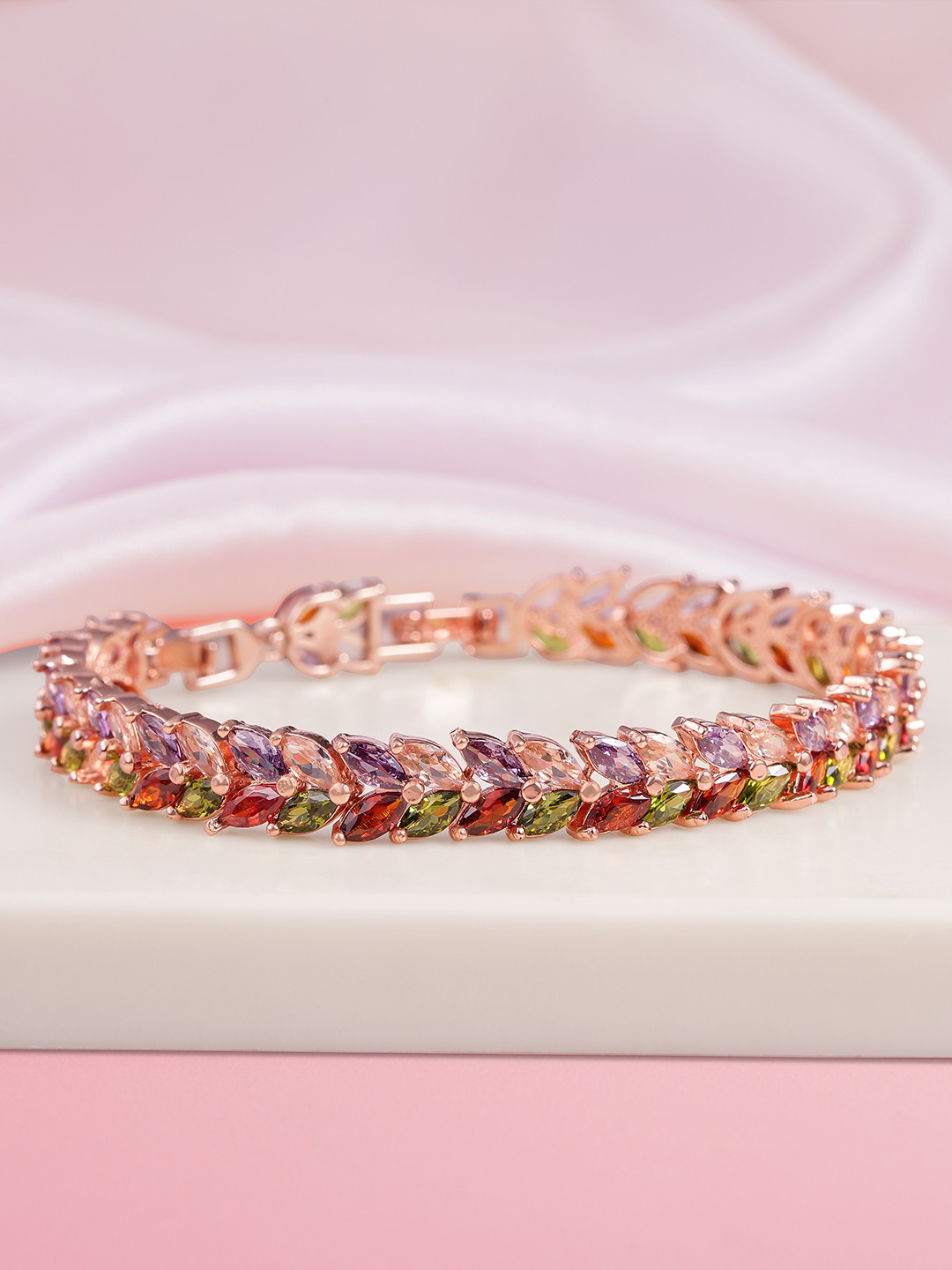 Peora 18 Karat Rose-Gold Plated Embellished Bracelet