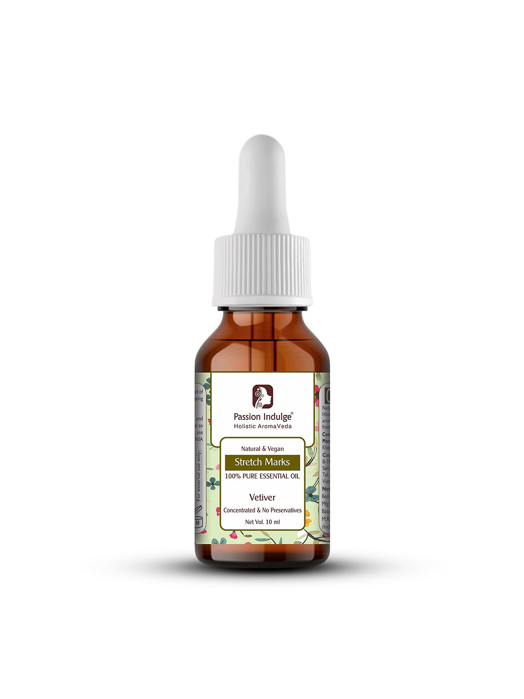 Passion Indulge Vegan & Natural Vetiver Stretch Marks Essential Oil - 10 ml