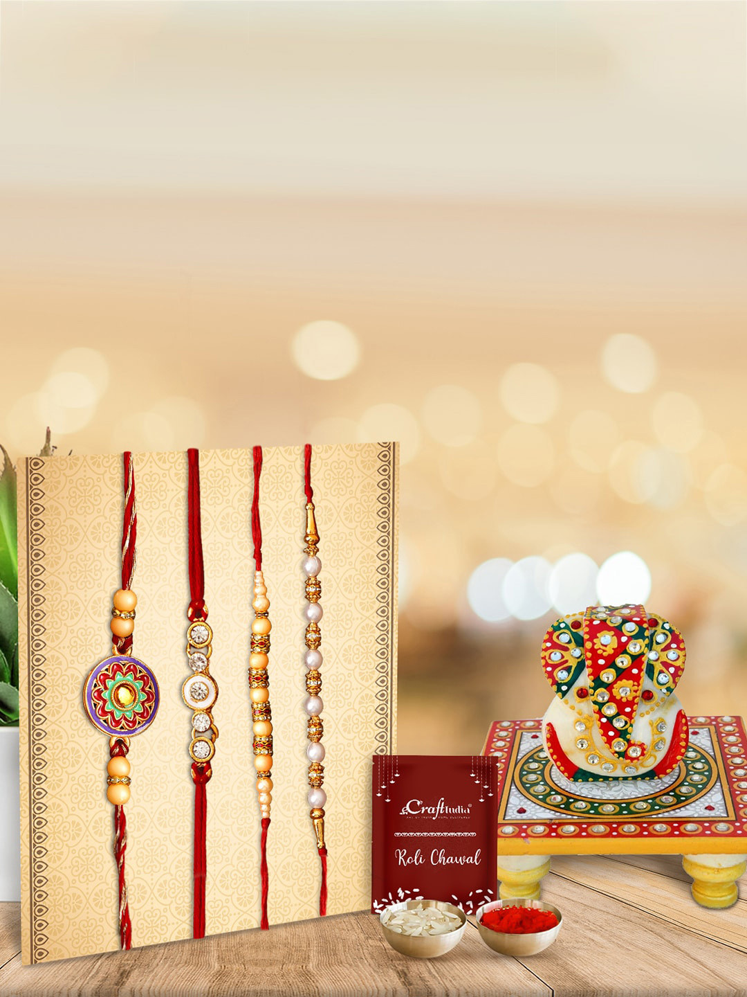 eCraftIndia Red Rakhi Gift Set