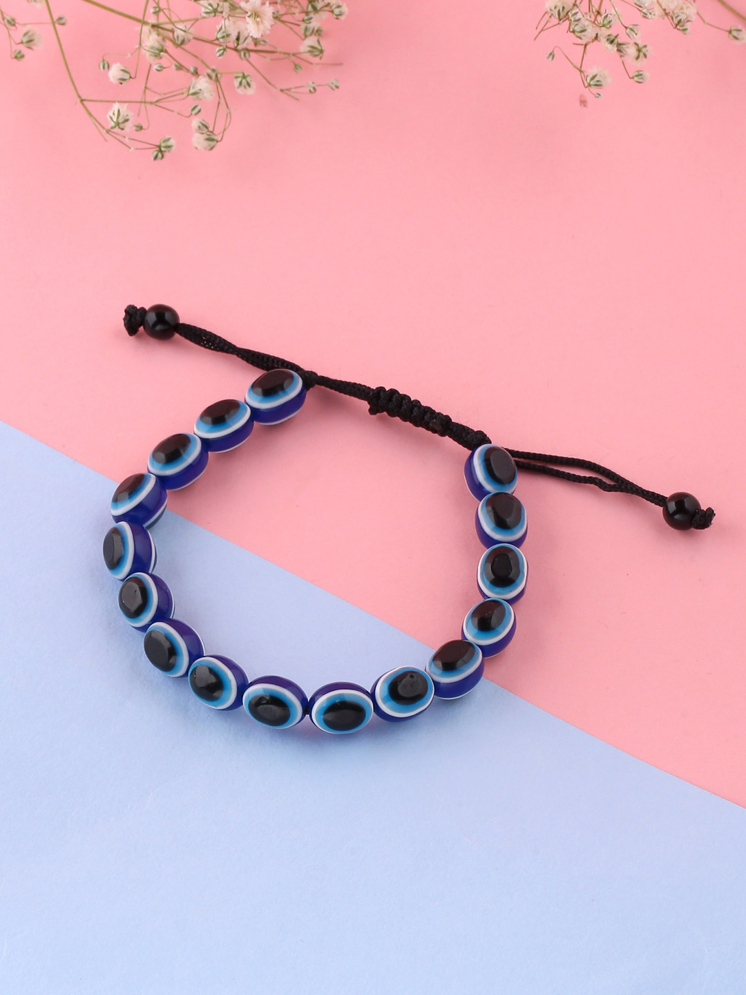 VIRAASI Women Black & Blue Evil Eye Bracelet