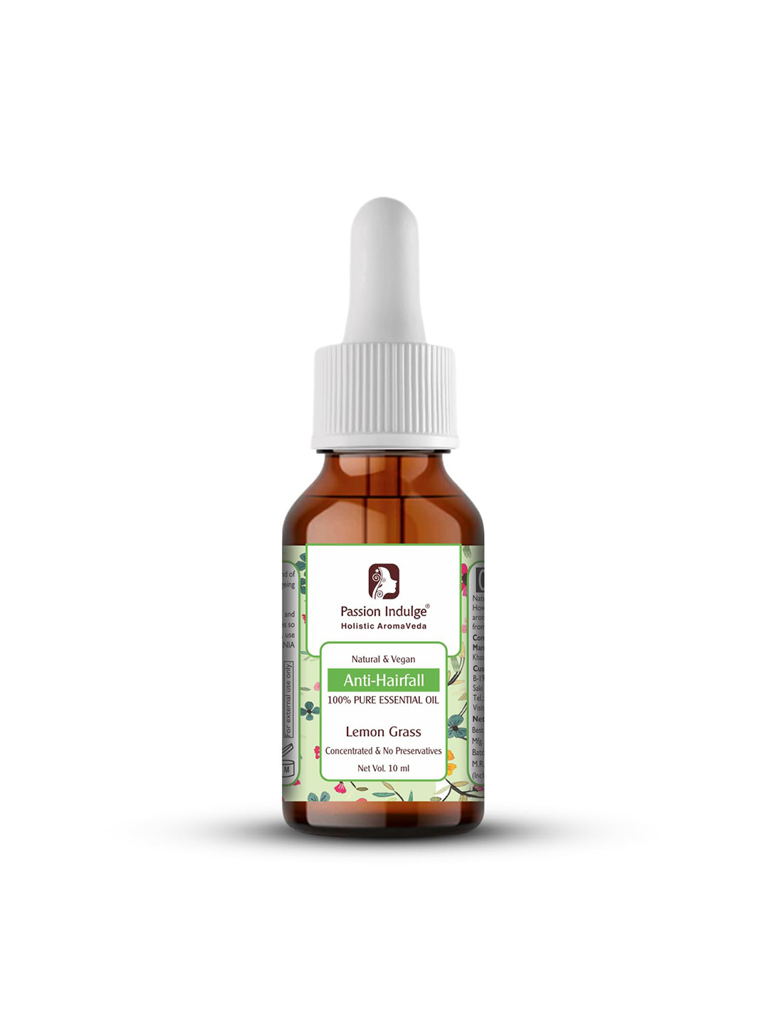 Passion Indulge Vegan Natural Lemon Grass Anti-Hairfall Pure Essential Oil - 10 ml