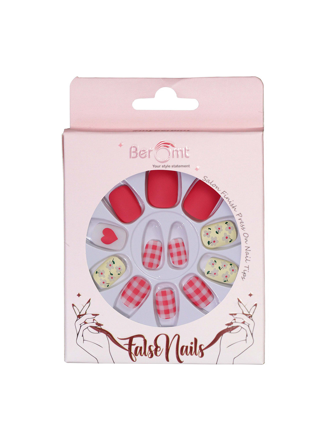 BEROMT 12 Pcs Long-Lasting Reusable Lightweight Salon Finish Press on Nail Tips - 706