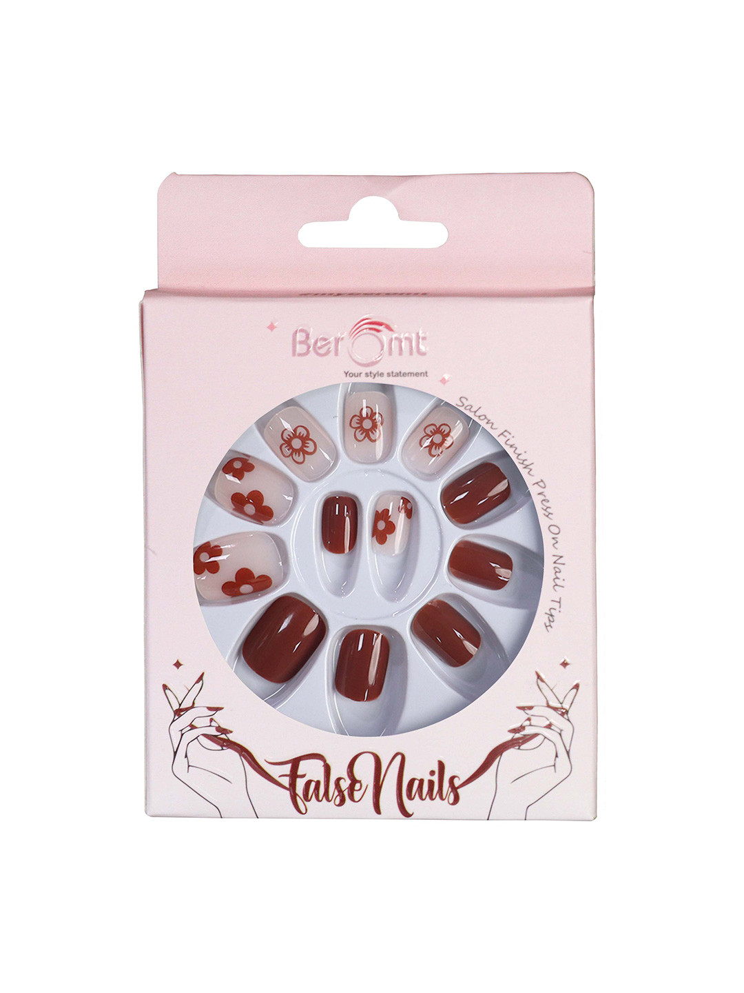 BEROMT 12 Pcs Long-Lasting Reusable Lightweight Salon Finish Press on Nail Tips - 769