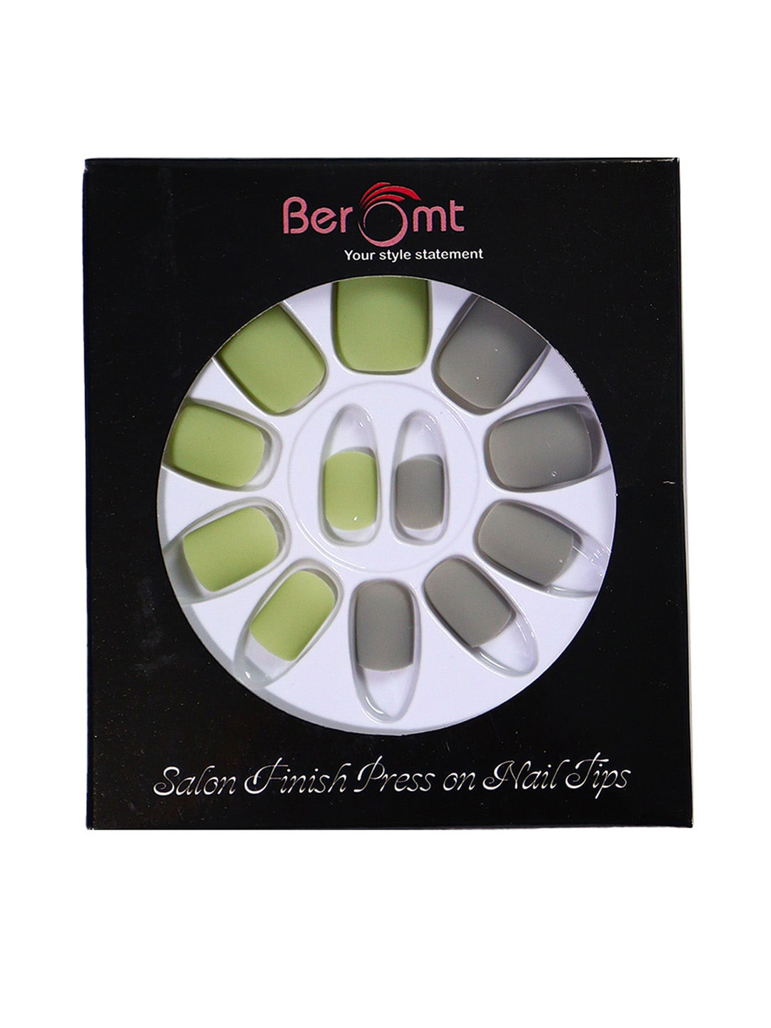 BEROMT 12 Pcs Long-Lasting Reusable Lightweight Salon Finish Press On Nail Tips - 629