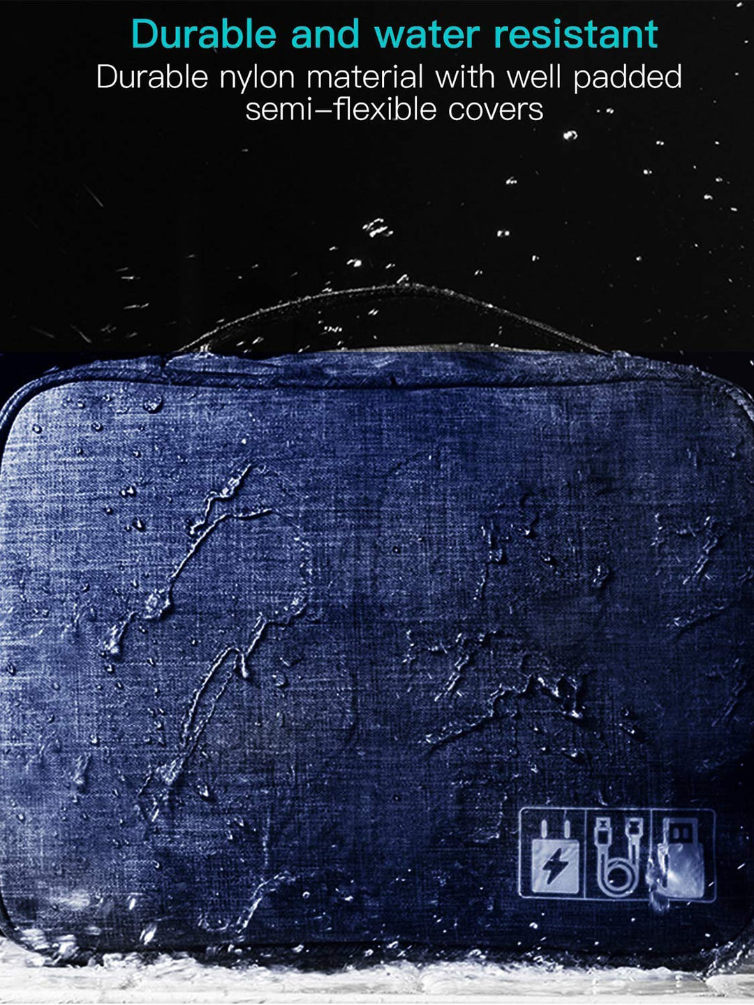 HOUSE OF QUIRK Navy Blue Self-Design Accessories Organisers