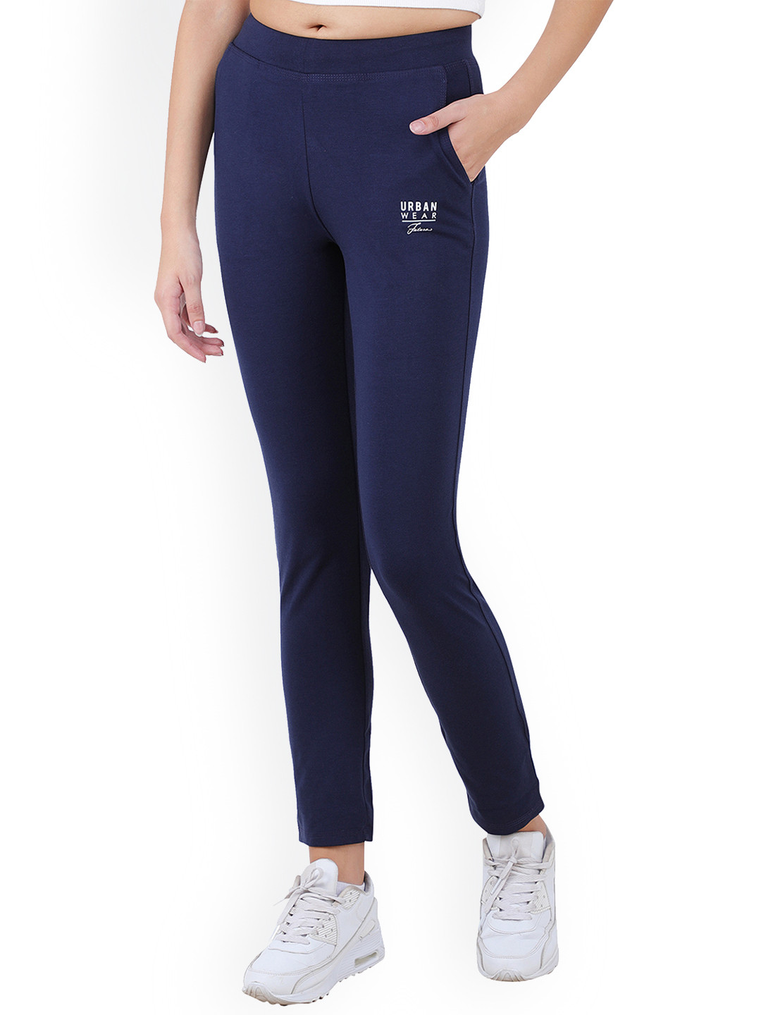 FUTURO Women Navy Blue Solid Comfort Trousers
