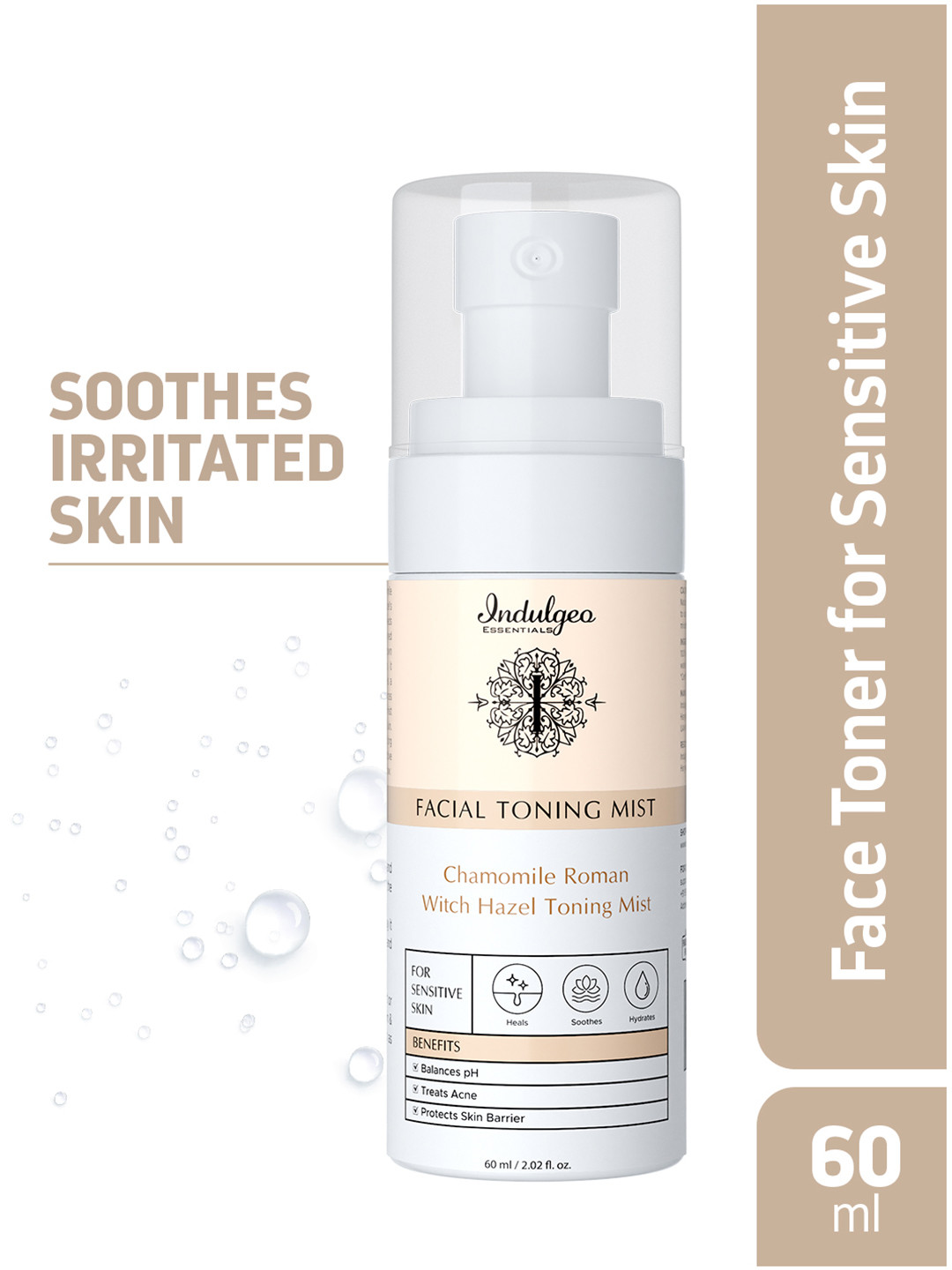 Indulgeo Essentials Chamomile Roman Witch Hazel Toning Mist For Sensitive Skin - 60 ml