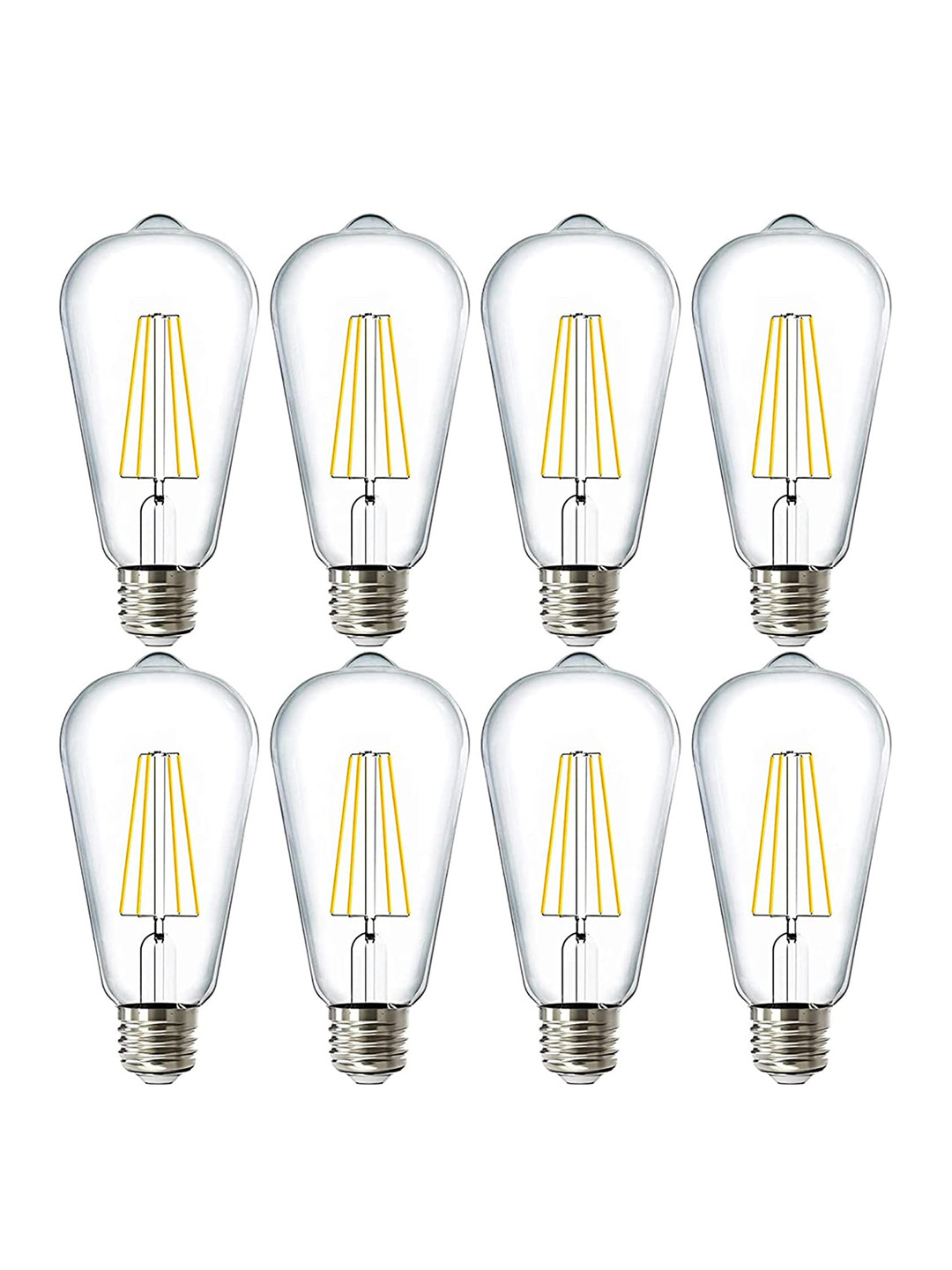 Homesake Set of 8 Transparent & Yellow Solid 4-Watts e27 LED Ceiling Lamps