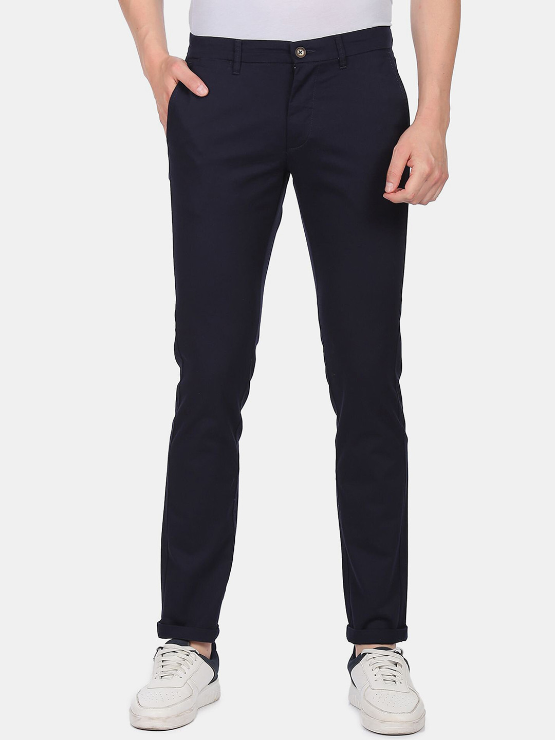 U S Polo Assn Men Blue Slim Fit Chinos Trousers