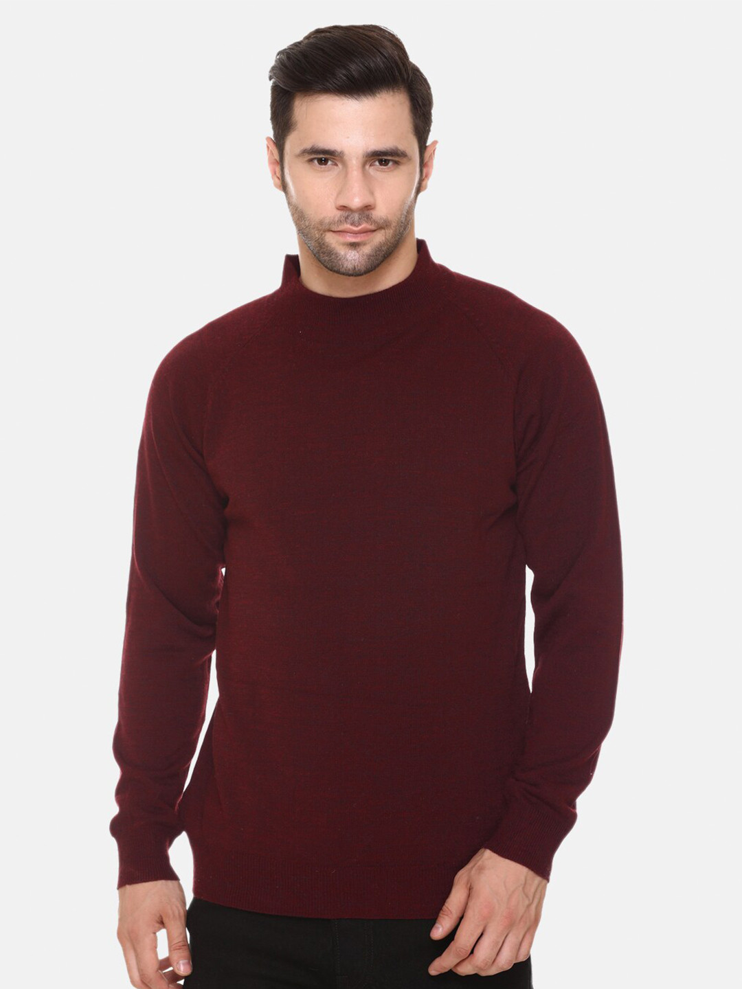 Aarbee Men Maroon Turtle Neck Sweater