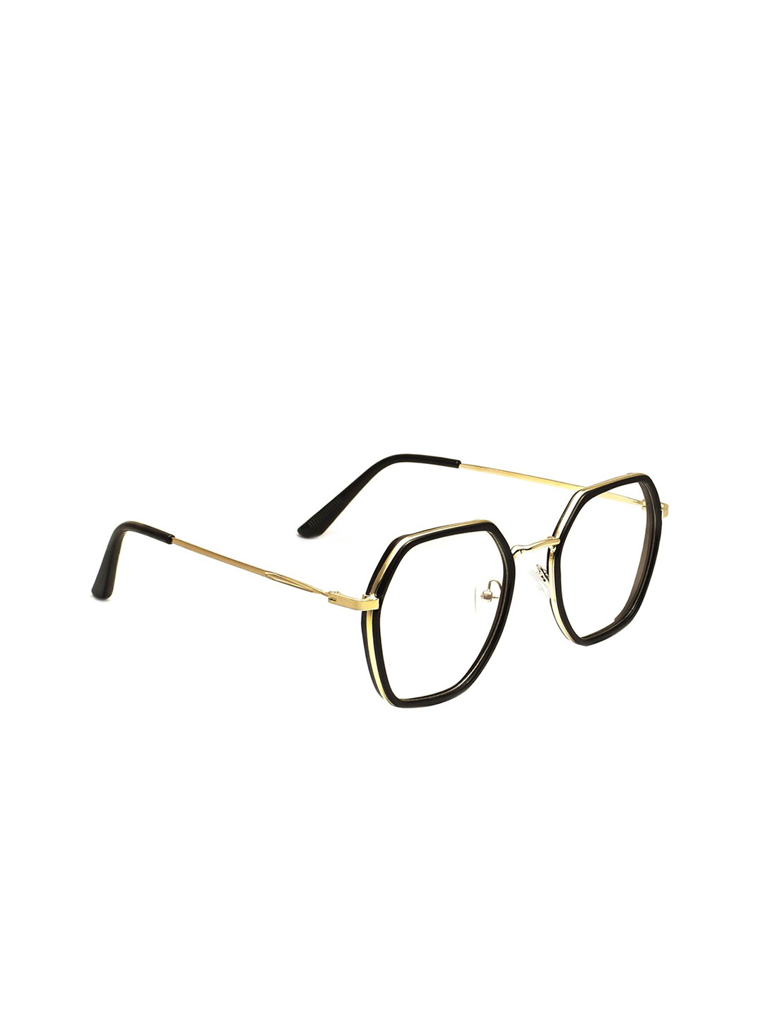 Peter Jones Eyewear woemen Black & Gold-Toned Full Rim Oversized Frames with a case