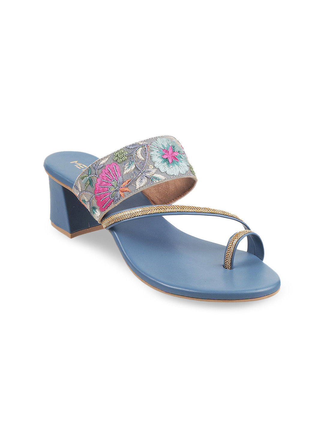 Metro Women Floral Open Toe Heels