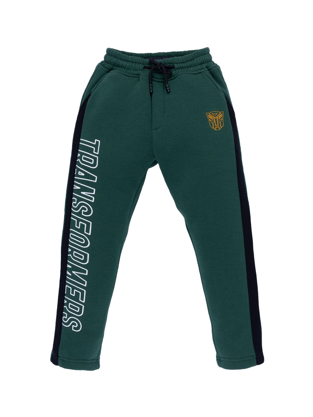 Status Quo Boys Green Transformers Printed Cotton Track Pants