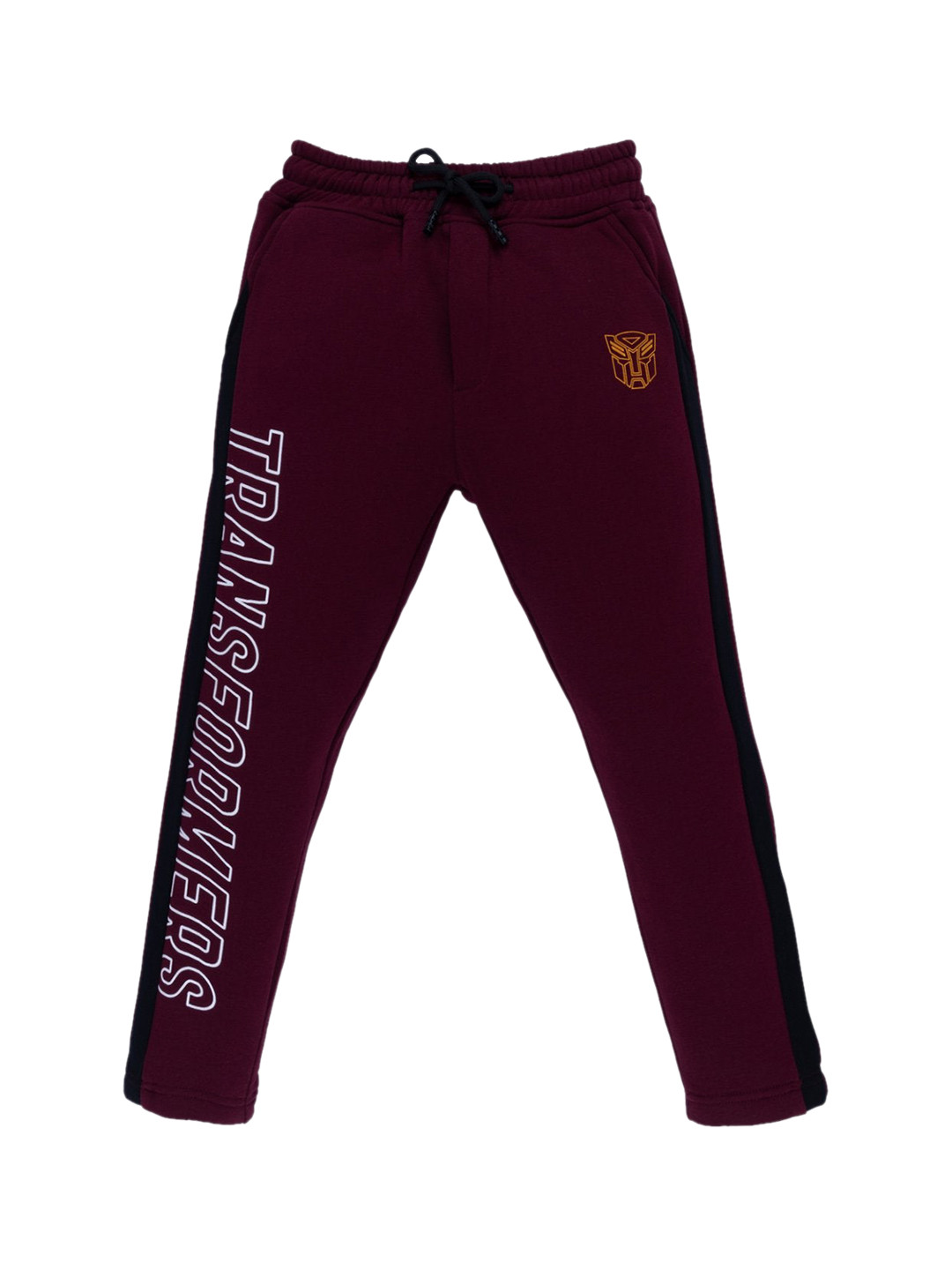 Status Quo Boys Maroon Transformers Printed Track Pants