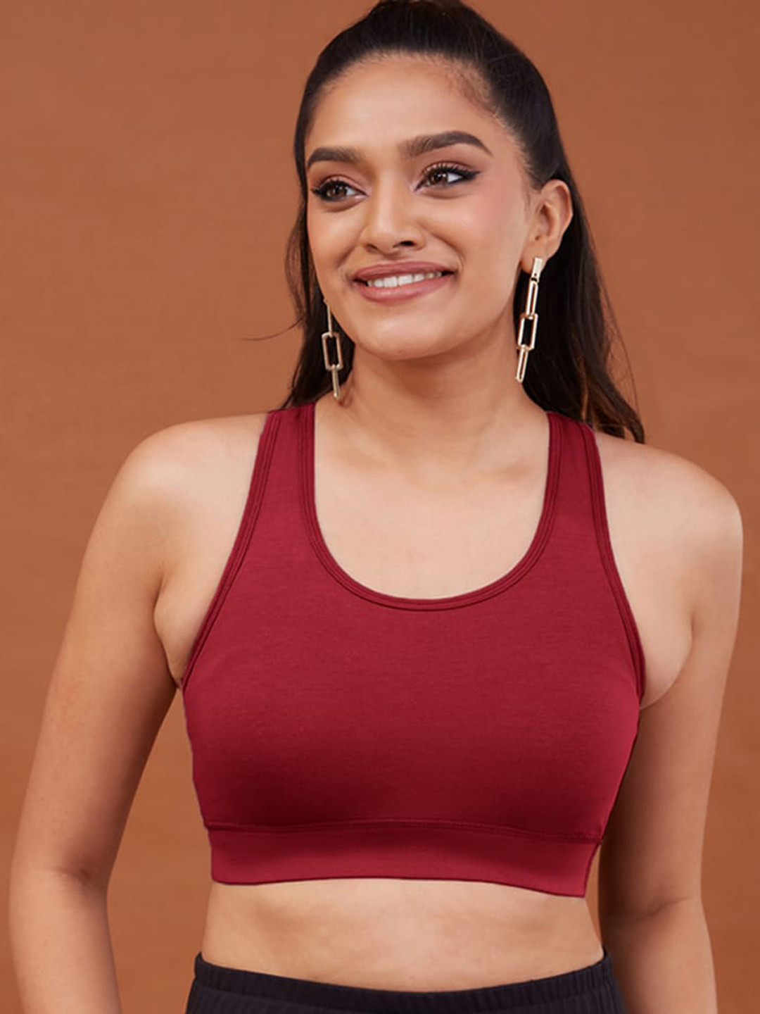Nykd All day Essential Cotton Basic Racerback Sports Bra (NYK059)