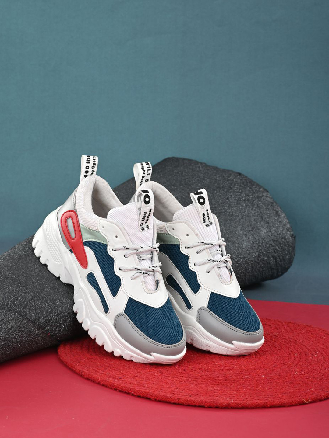 sneakers villa Women Blue Woven Design Sneakers