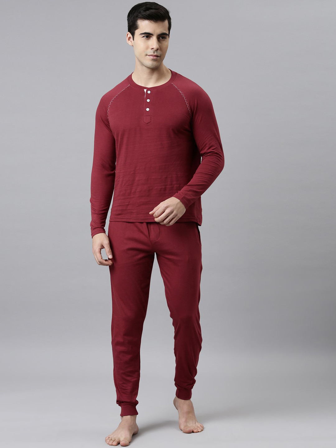 Joven Men Maroon Night suit