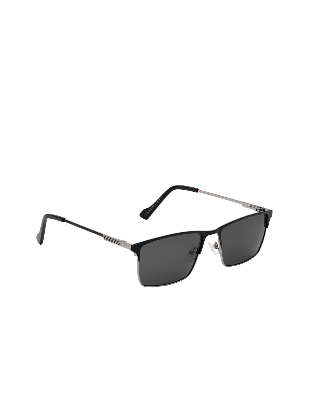 KOSCH ELEMENTE Men Grey Lens & Black Rectangle Sunglasses with UV Protected Lens