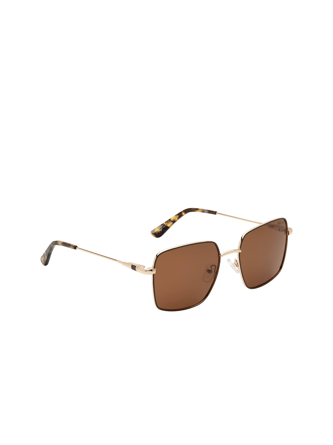 KOSCH ELEMENTE Men Brown Lens & Gold-Toned Aviator Sunglasses with UV Protected Lens