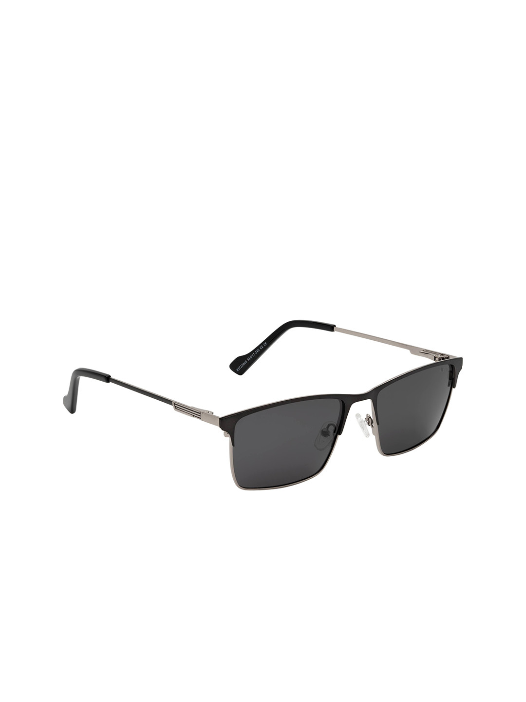 KOSCH ELEMENTE Men Grey Lens & Black Rectangle Sunglasses With UV Protected Lens