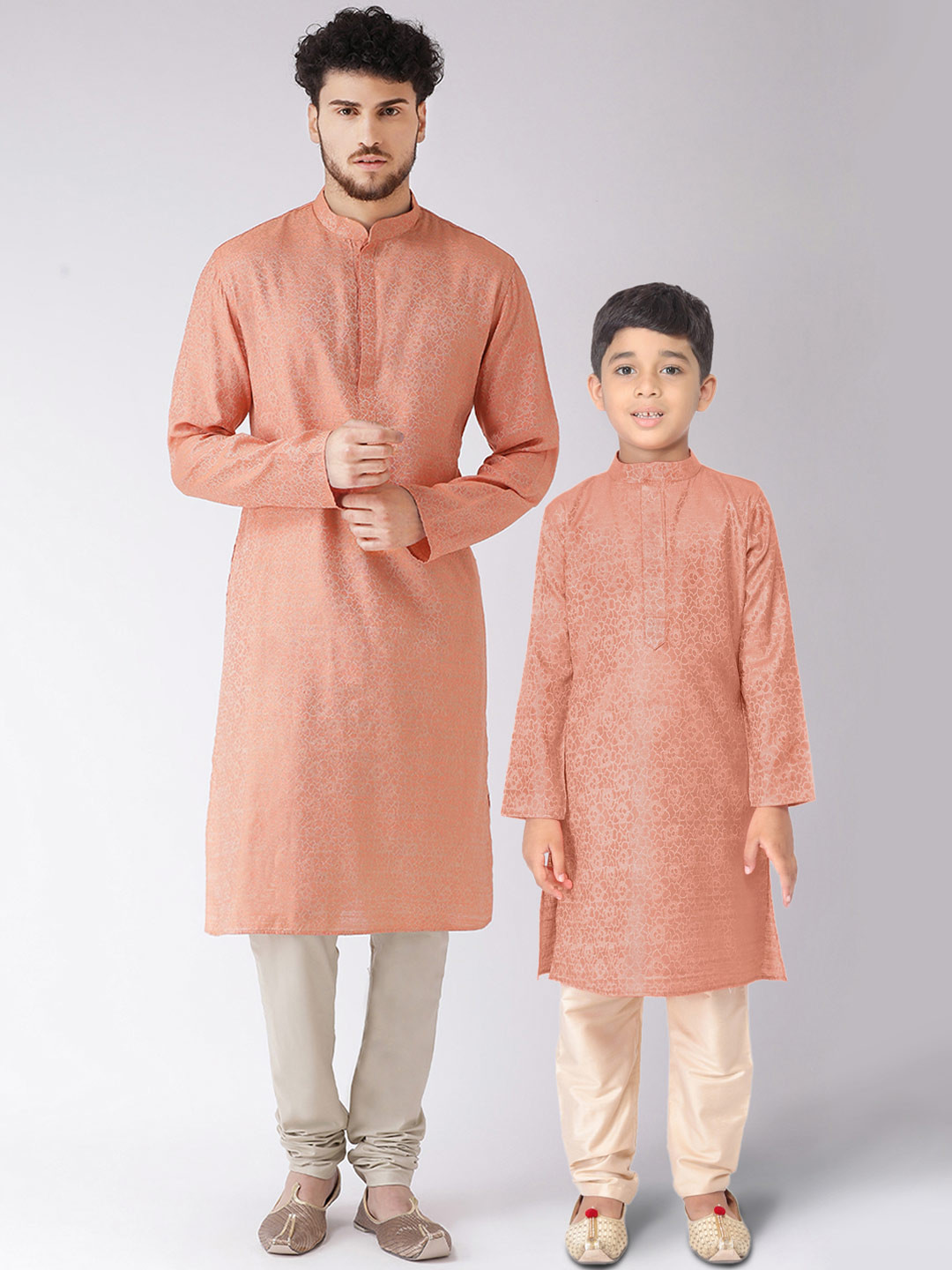 TABARD Boys Pink Kurta with Churidar